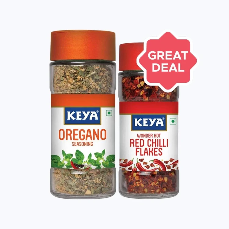 Keya Oregano Seasoning +  Red Chilli Flakes Combo