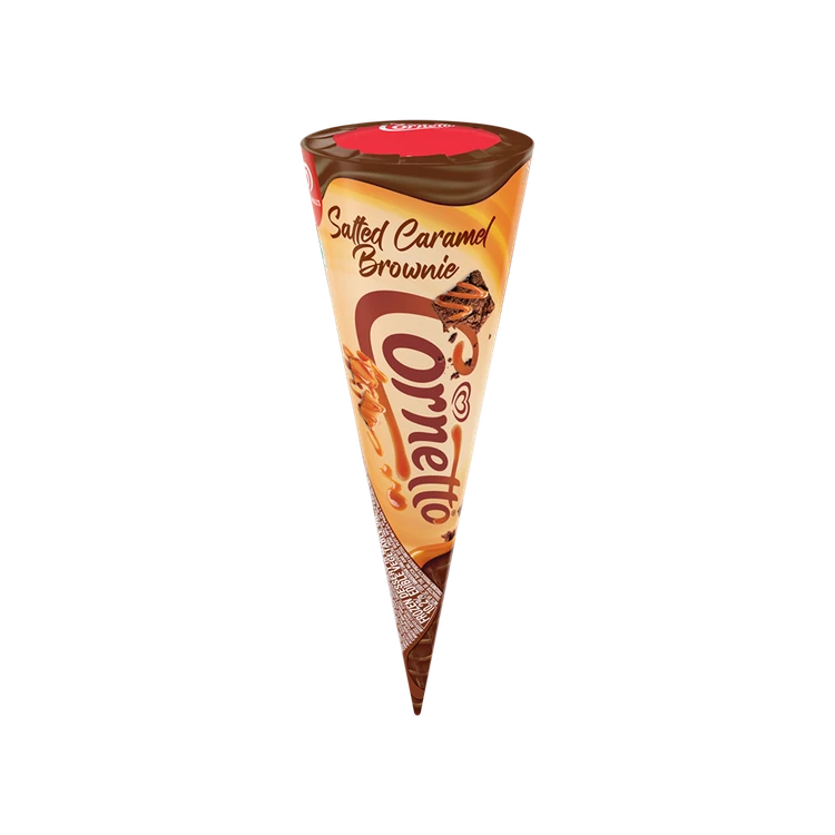 Kwality Walls Cornetto Salted Caramel Brownie Frozen Dessert Cone