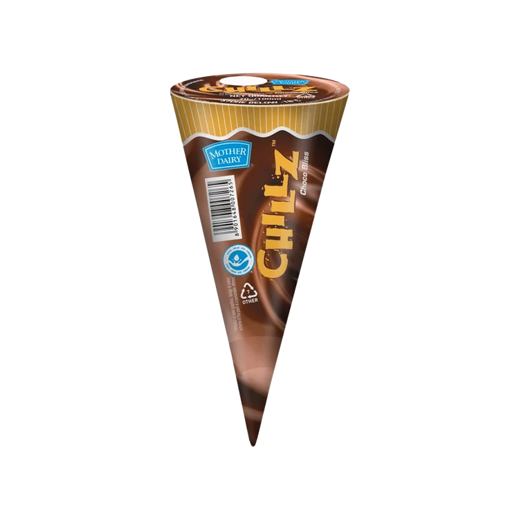 Mother Dairy Chillz Choco Bliss Ice Cream Cone
