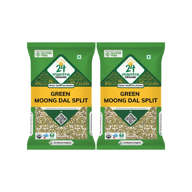 24 Mantra Organic Moong Dal (Chilka) Split - Pack of 2