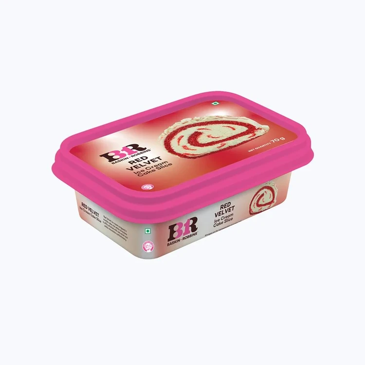 Baskin Robbins Red Velvet Roll Ice Cream Cake Slice