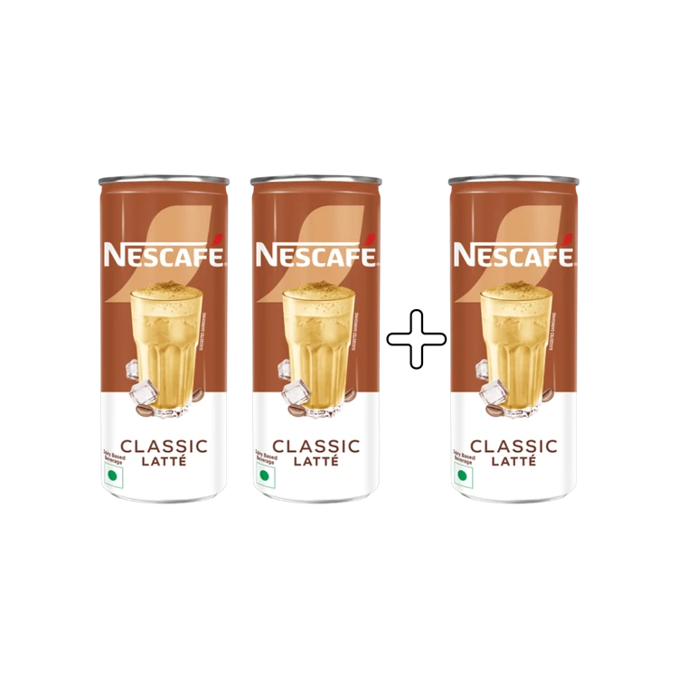 Nescafe Cafe Style Cold Coffee, Classic Latte - Buy 2 Get 1 Free