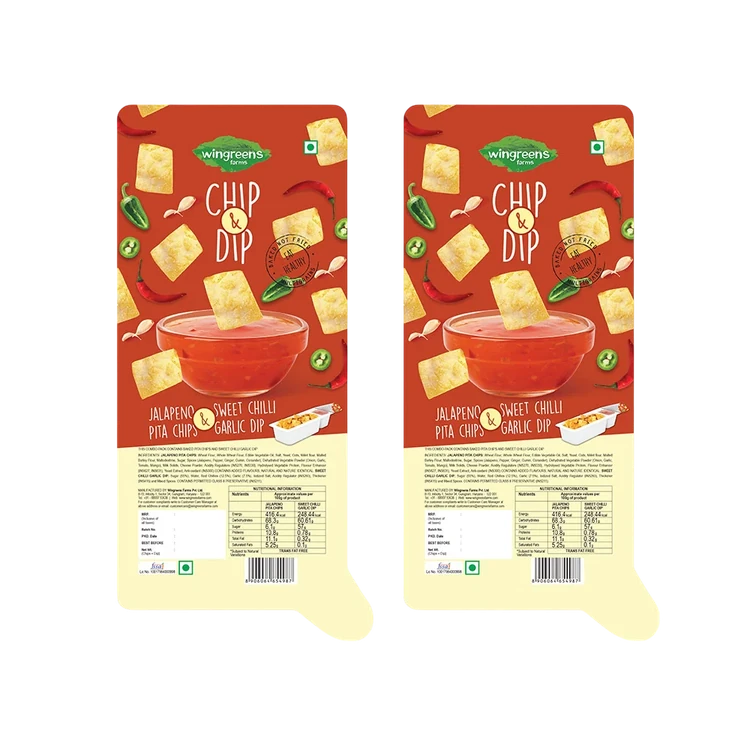 Wingreens Farms Jalapeno Pita Chips With Sweet Chilli Garlic Dip - Pack of 2