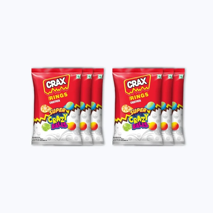 Crax Corn Rings Chatpata Masala Puffs Snacks - with Super Toys - Combo of 3 - Pack of 2