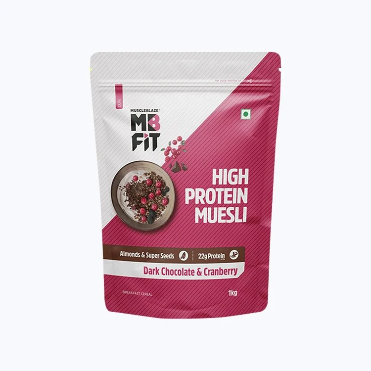 MuscleBlaze High Protein Muesli (Dark Chocolate & Cranberry)