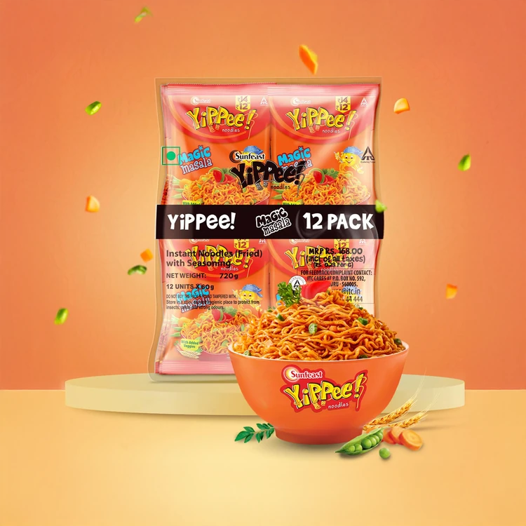 Yippee Magic Masala Instant Noodles with Added Veggies