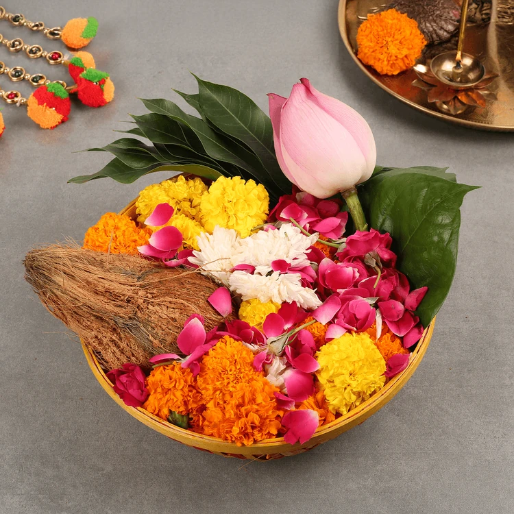 Navaratri Flower Mix Pooja Basket