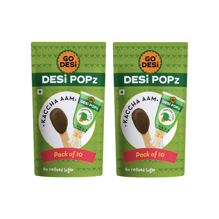 GO DESI Kaccha Aam Desi Popz Lollipop Candy - Pack of 2