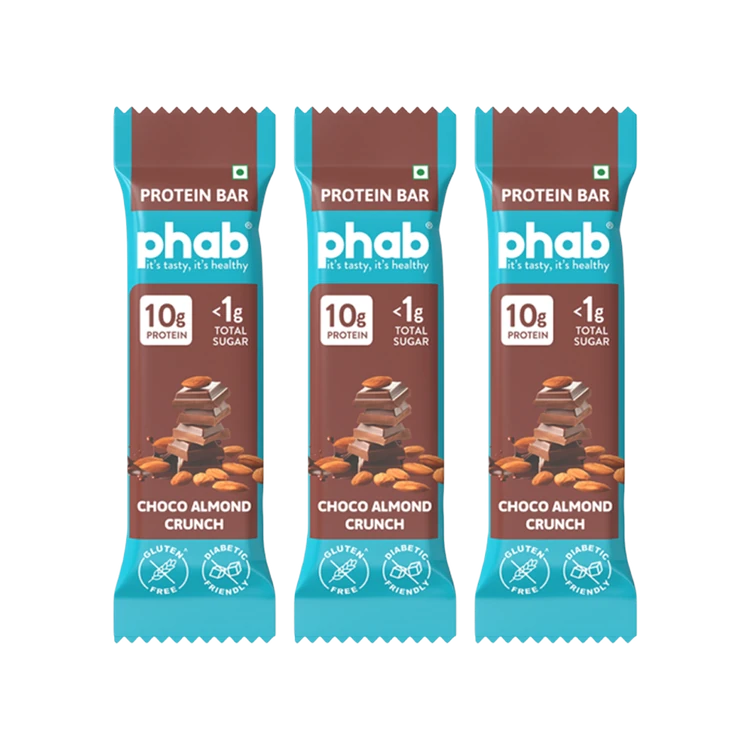 Phab 10g Protein Choco Almond Crunch Protein Bar - Pack of 3