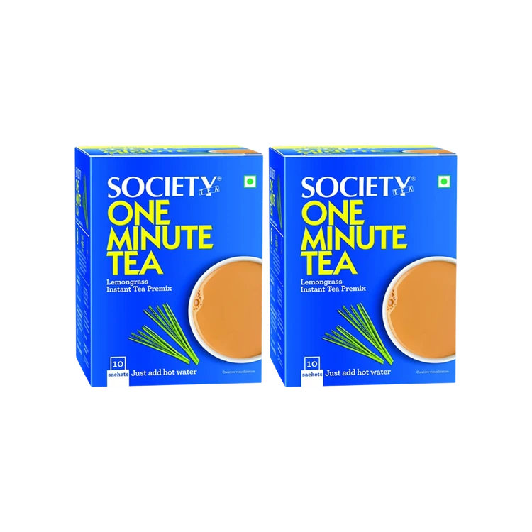 Society One Minute Lemongrass Instant Tea Premix - Pack of 2