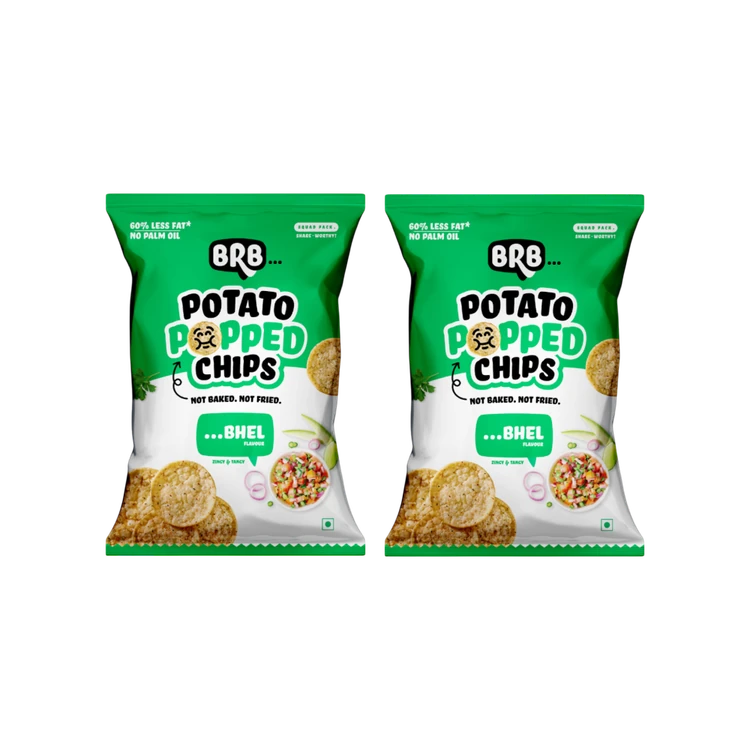 BRB Potato Popped Chips (Bhel Flavour) - Pack of 2