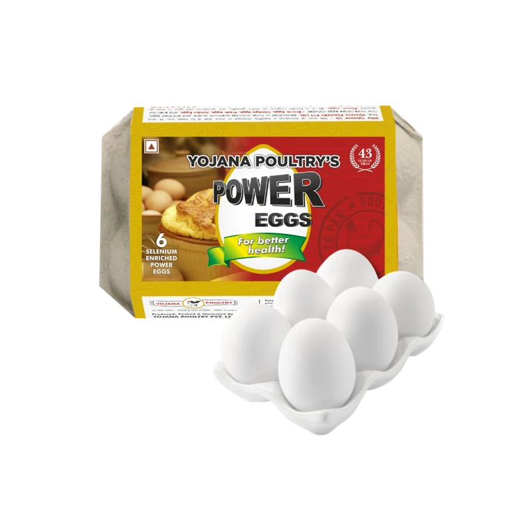 Yojana Poultry Power White Eggs - 6 pcs