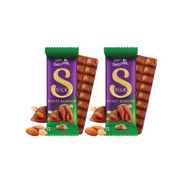 Cadbury Dairy Milk Silk Roast Almond Milk Chocolate Bar - Pack of 2