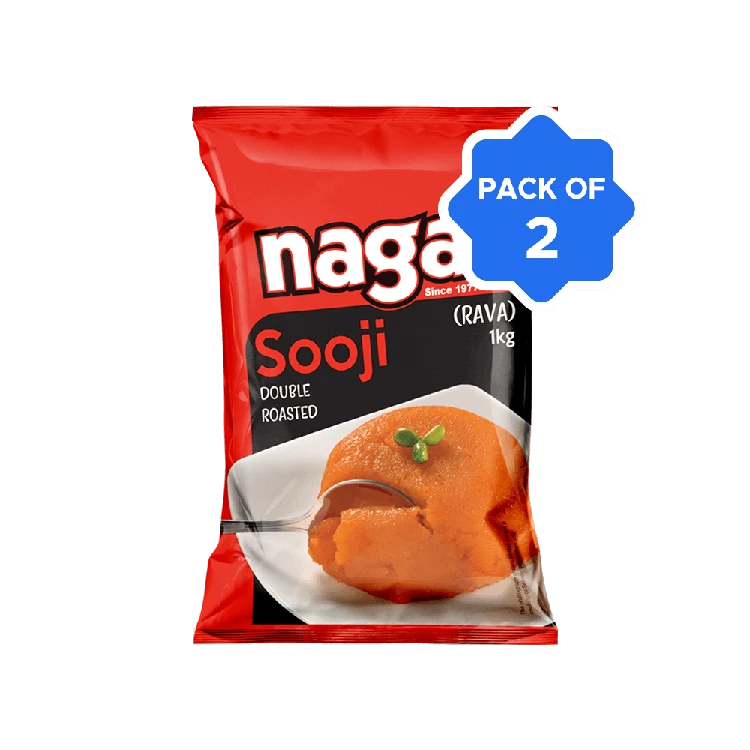 Naga Double Roasted Sooji/Rava - Pack of 2 (Hurida Rave)