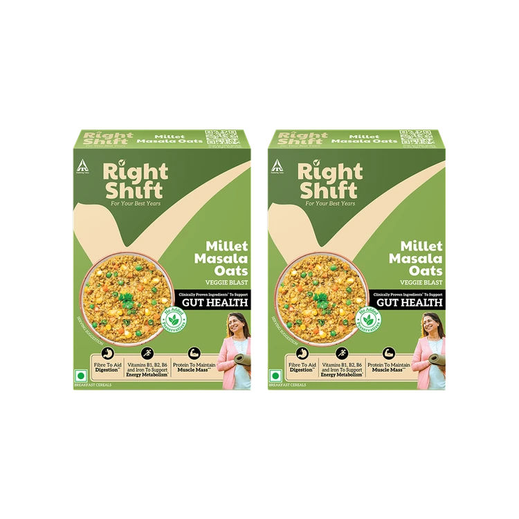 Right Shift Veggie Blast Millet Masala Flavoured Oats - Pack of 2