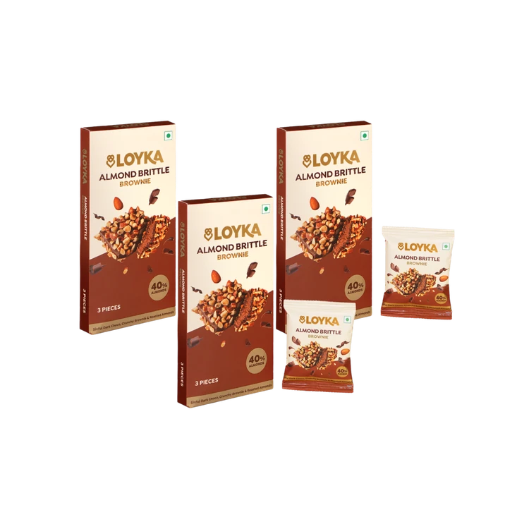 Loyka Almond Brittle Brownie Milk Chocolate Pack - Pack of 3
