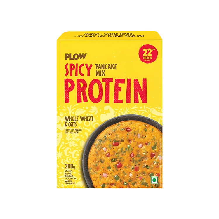 Plow Spicy Protein Pancake Mix (Oats + Whole Wheat) - Zero Sugar