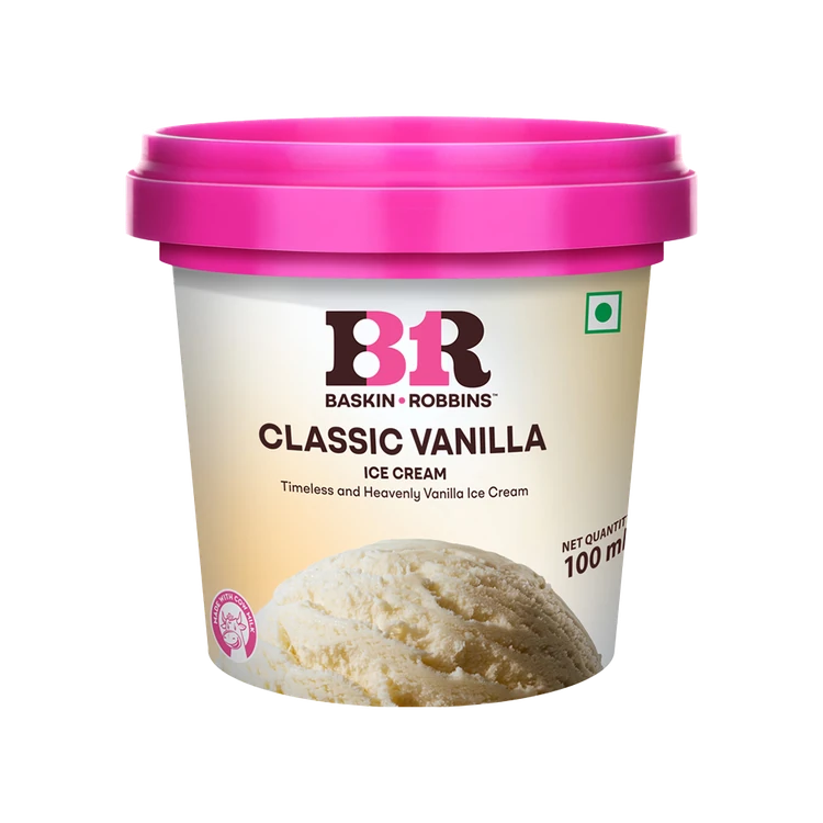 Baskin Robbins Classic Vanilla Ice Cream Cup