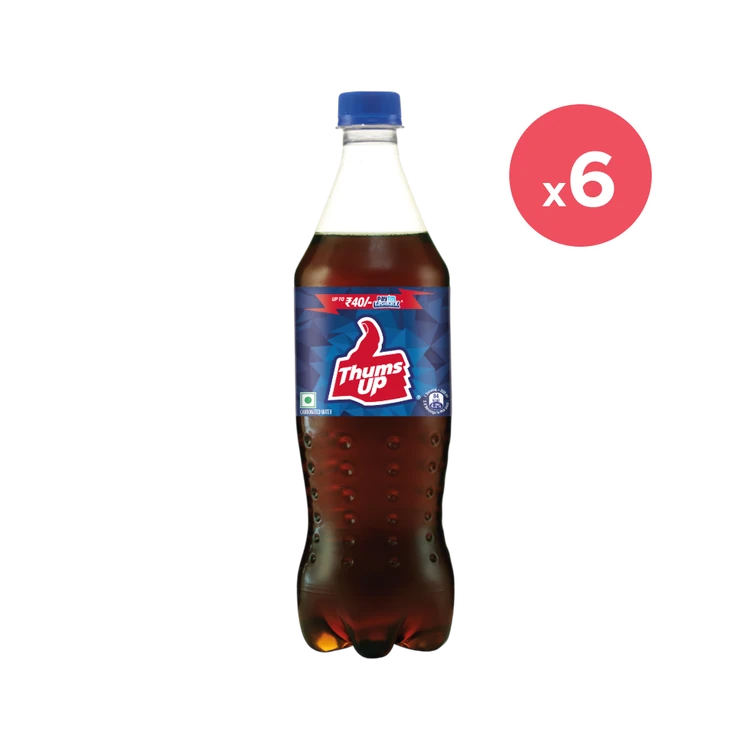 Thums Up Cola Soft Drink (750 ml) - Pack of 6