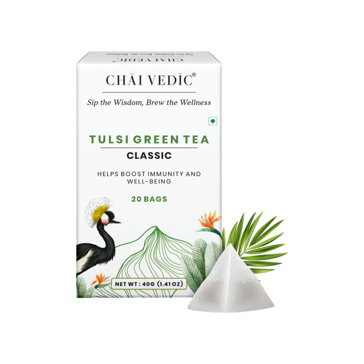 Chai Vedic Tulsi Green Tea Bags (Classic)