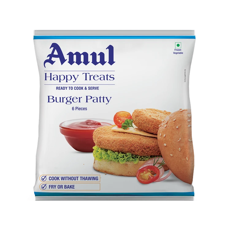 Amul Happy Treats Veg Burger Patty (Frozen)