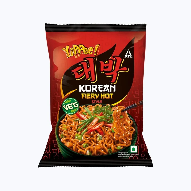 Yippee Korean Fiery Hot Style Veg Noodles