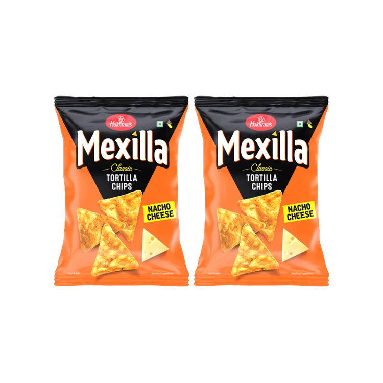 Haldiram's Mexilla Classic Tortilla Chips (Nacho Cheese) - Pack of 2