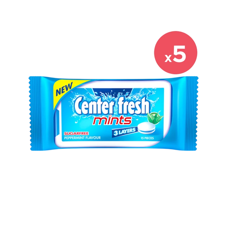 Center Fresh Sugarfree Peppermint Candy - Pack of 5