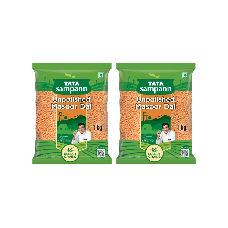 Tata Sampann Masoor Dal Unpolished - Pack of 2 (Masoor Bele)