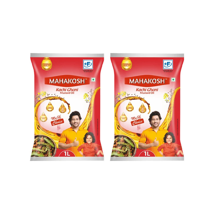Mahakosh Kachi Ghani Pure Mustard Oil - Pack of 2 (Sasive Enne)