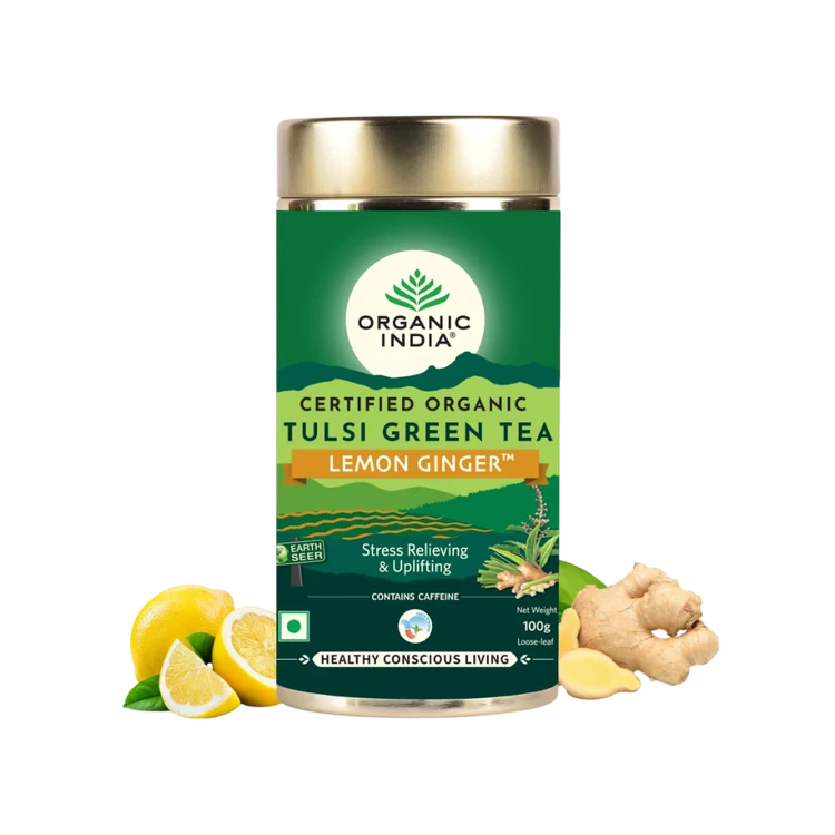 Organic India Tulsi Green Tea (Lemon Ginger)