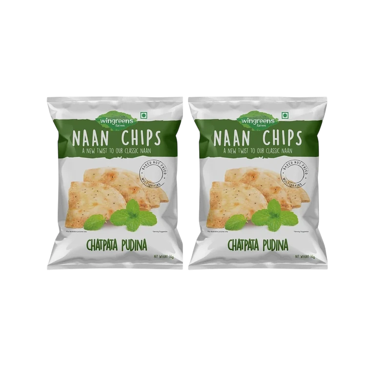 Wingreens Farms Chatpatta Pudina Naan Chips - Pack of 2