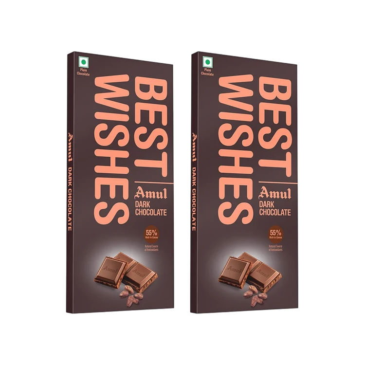 Amul Best Wishes Dark Chocolate Bar - Pack of 2