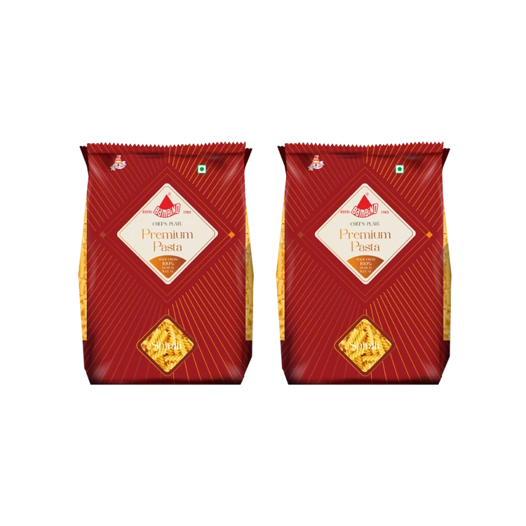 Bambino Premium Spirali 100% Durum Wheat Domestic Pasta - Pack of 2