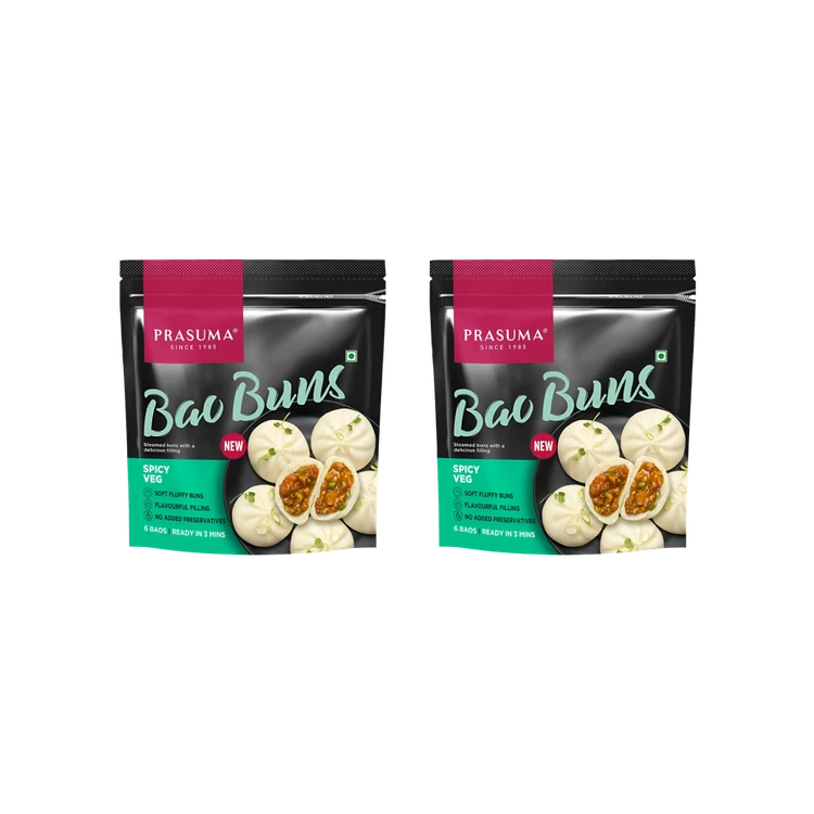 Prasuma Bao Bun Spicy Veg (6 Baos) - Pack of 2