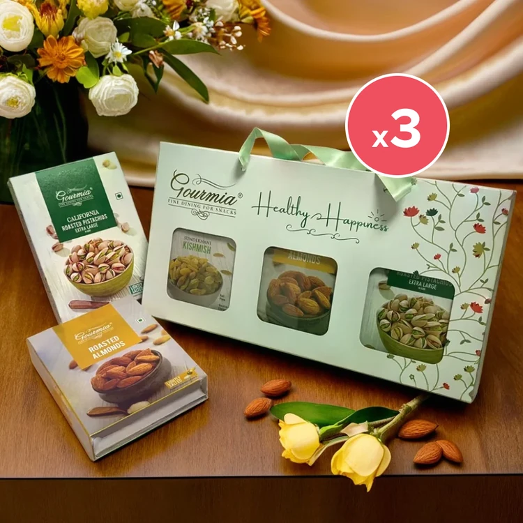 Gourmia Festive Celebrations Dry Fruits Gift Pack - Pack of 3 (Dry Fruits Udugore Pack)