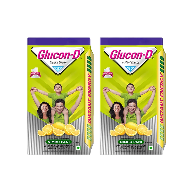 Glucon-D Nimbu Pani Instant Glucose Energy Drink - Pack of 2