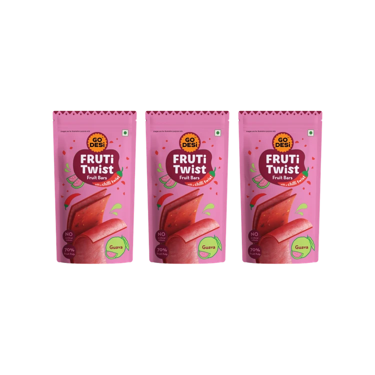 GO DESI Fruti Twist Fruit Bar (Guava) - Pack of 3