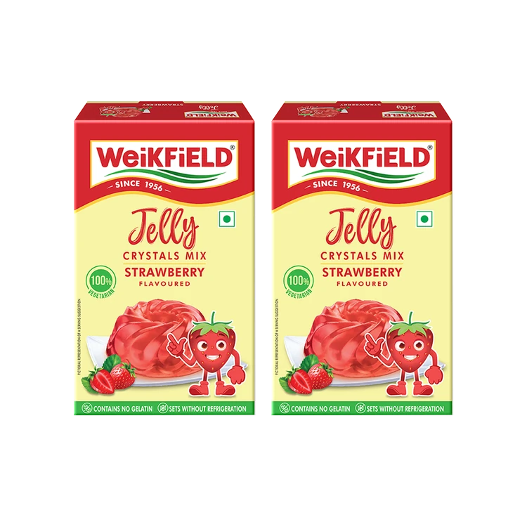 Weikfield Strawberry Crystals Jelly Mix - Pack of 2