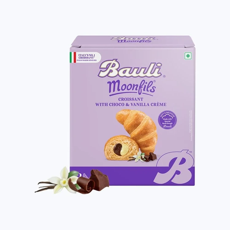 Bauli Moonfils Choco & Vanilla Twin Crème Soft Croissant (Eggless)