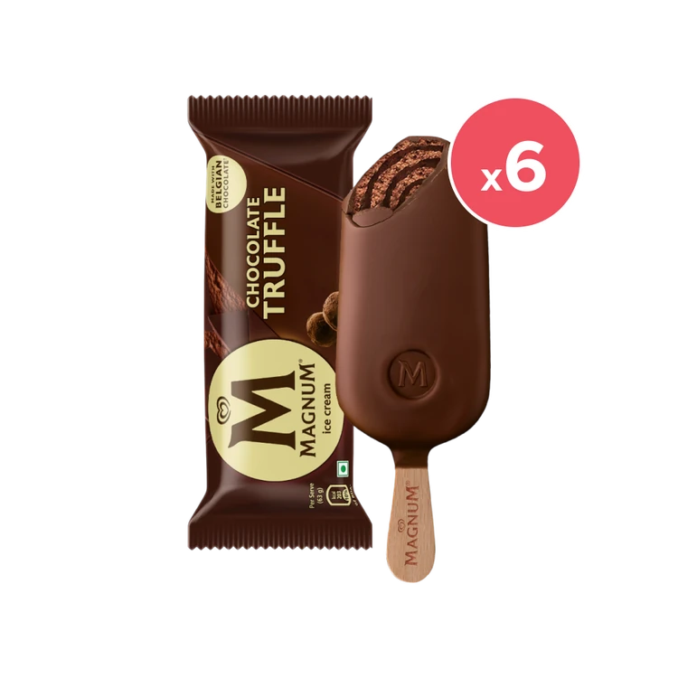 Kwality Walls Magnum Chocolate Truffle Ice Cream Stick - Pack of 6