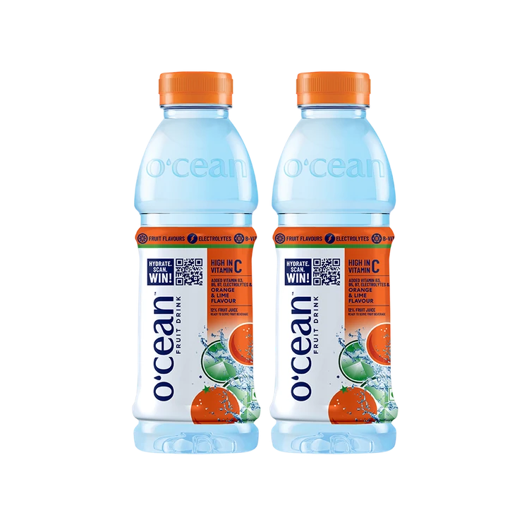 O'cean Orange & Lime Flavoured Water - Pack of 2