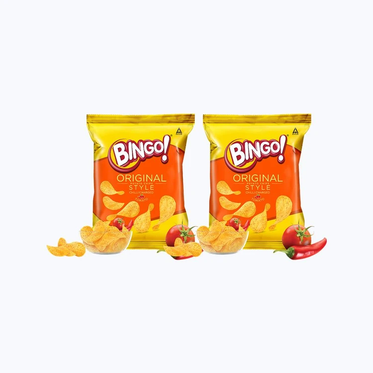 Bingo Original Style Chilli Charged Tomato Potato Chips - Pack of 2