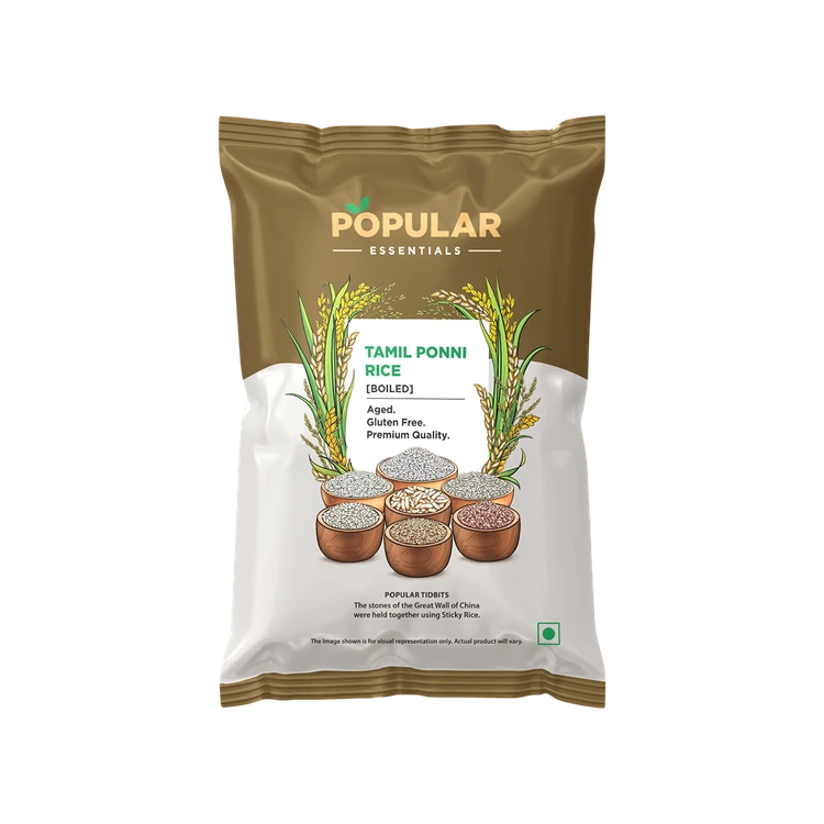 Popular Essentials Tamil Boiled Ponni Rice (Medium Grain) (Ponni Akki)