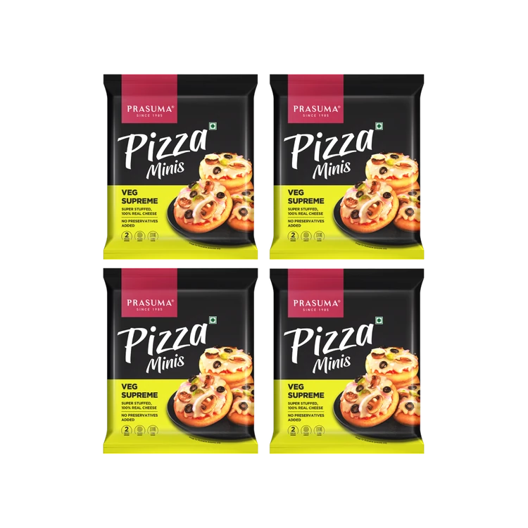 Prasuma Veg Supreme Pizza Minis - Pack of 4