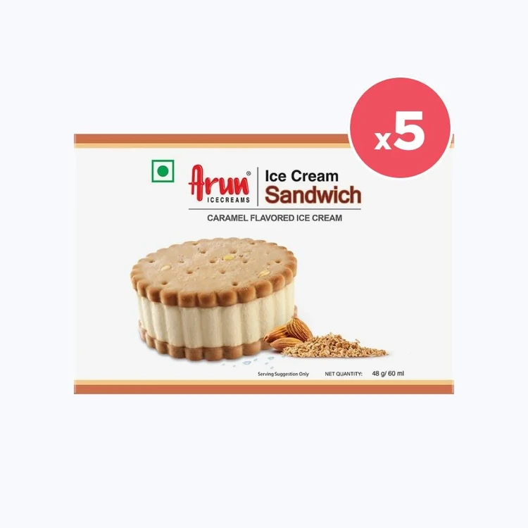 Arun Caramel Ice Cream Sandwich - Pack of 5