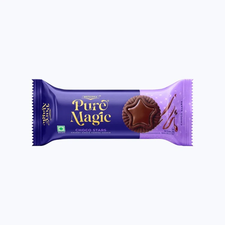 Britannia Pure Magic Choco Stars Chunky Chocolate Topped Cookies