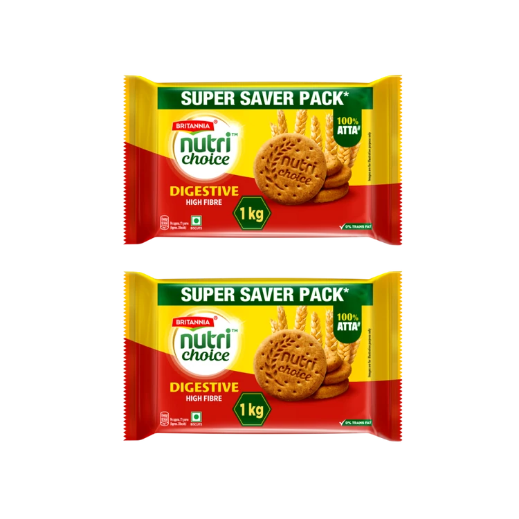 Britannia NutriChoice Digestive High-Fibre Biscuit (960 g) - Pack of 2