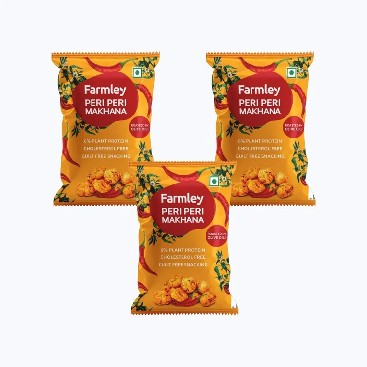 Farmley Peri Peri Roasted Flavoured Makhana Roasted In Olive Oil - Pack of 3
