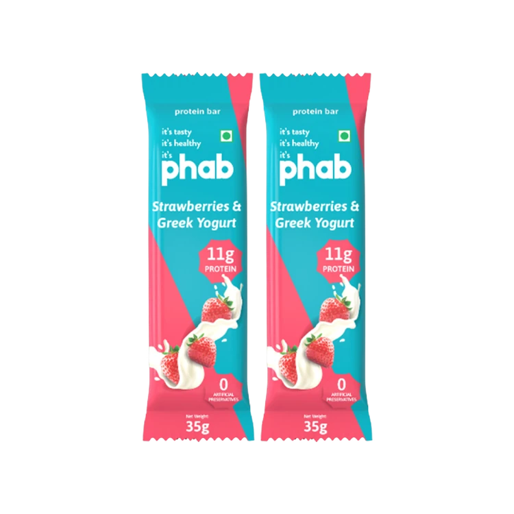 Phab 11g Protein Strawberry and Greek Yogurt Protein Bar - Pack of 2